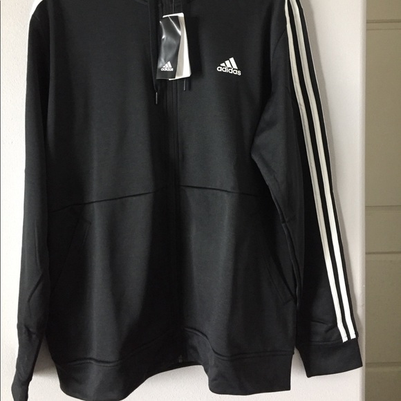 adidas Other - New Classic Adidas Black Zip Hoodie Large Black